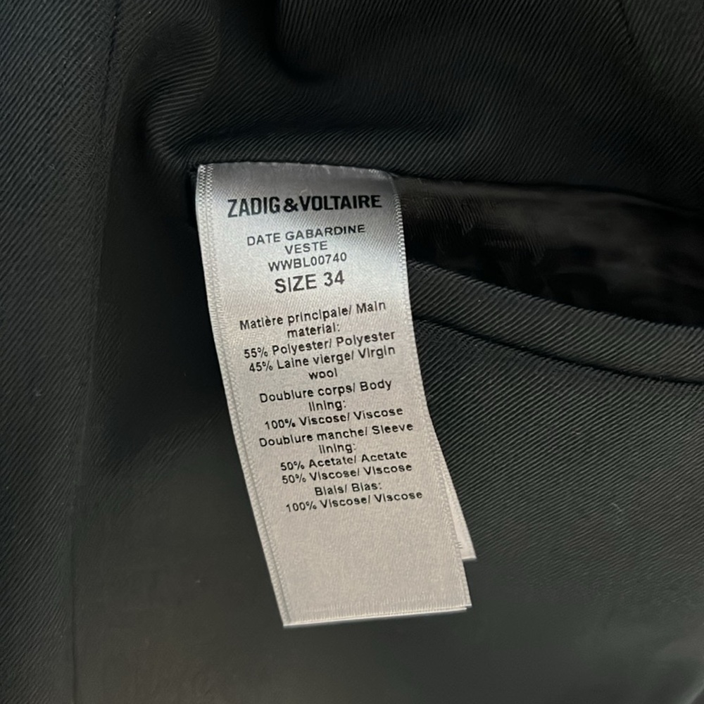 NWT Zadig & Voltaire Shawl Collar Jacket, black - Picture 4 of 13